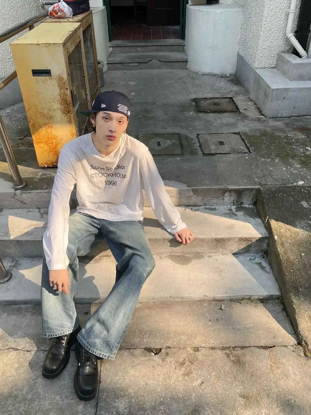 1996 Logo Print Slub Cotton Long-Sleeve T-Shirt D13025006 — view 4