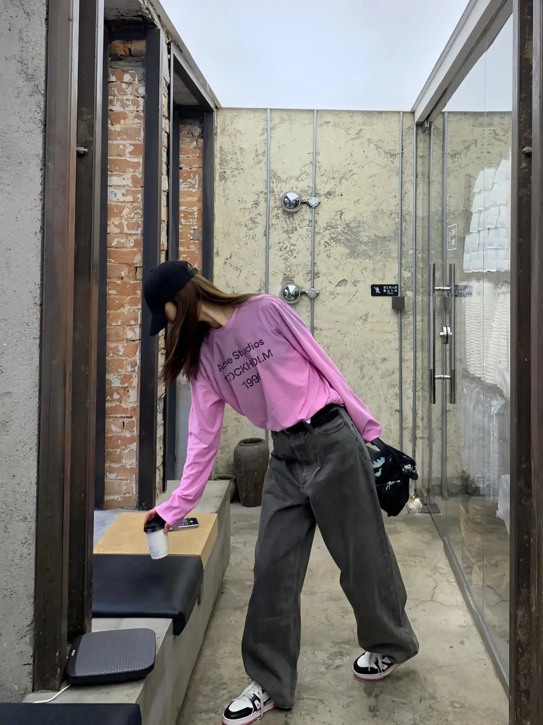 1996 Logo Print Slub Cotton Long-Sleeve T-Shirt D13025006 — view 35