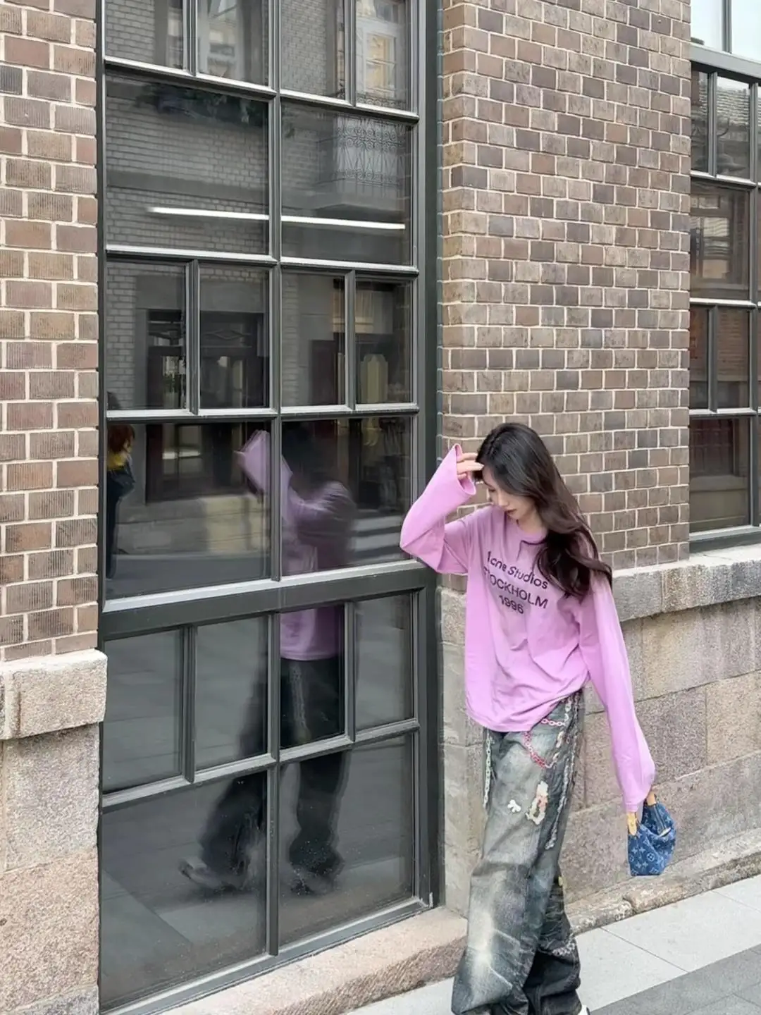 1996 Logo Print Slub Cotton Long-Sleeve T-Shirt D13025006 — view 45