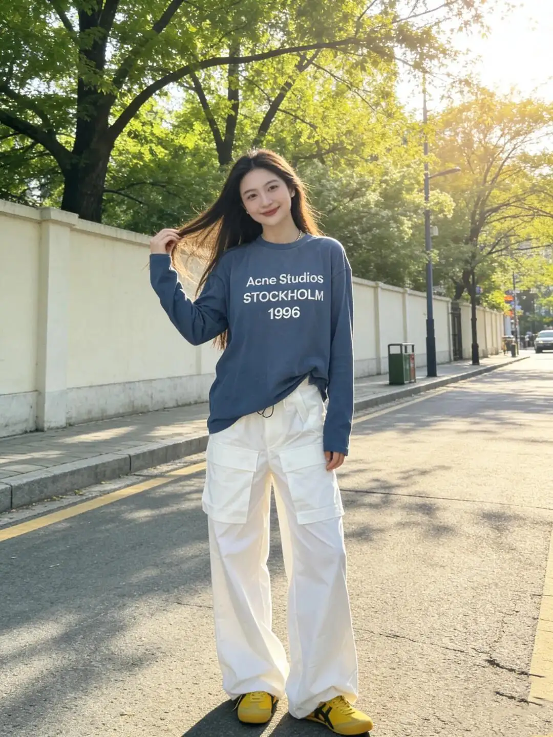 1996 Logo Print Slub Cotton Long-Sleeve T-Shirt D13025006 — view 73
