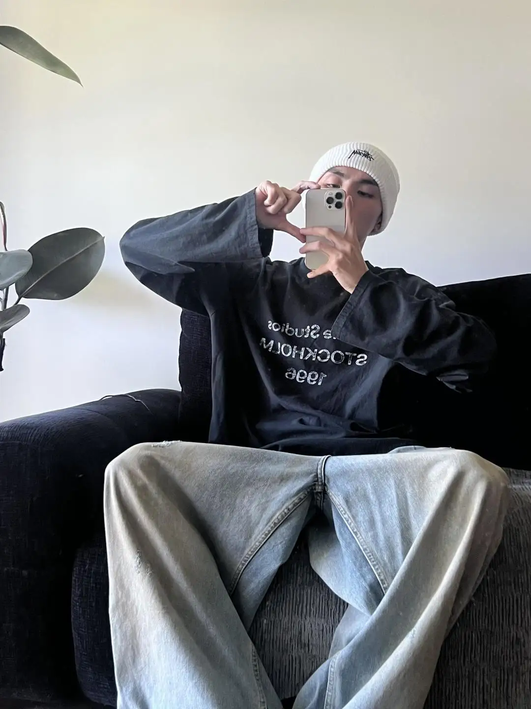 1996 Logo Print Slub Cotton Long-Sleeve T-Shirt D13025006 — view 99