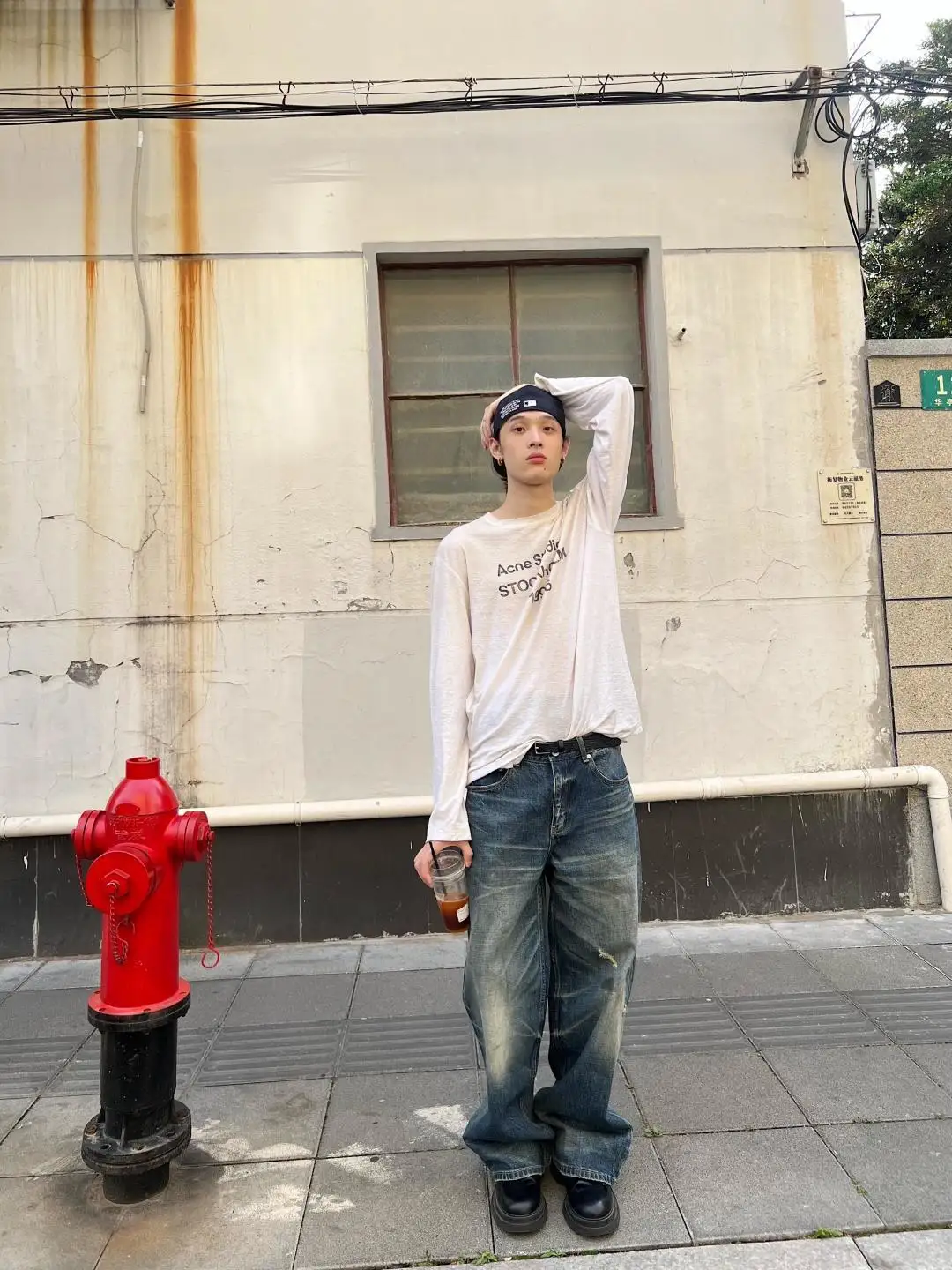 1996 Logo Print Slub Cotton Long-Sleeve T-Shirt D13025006 — view 111