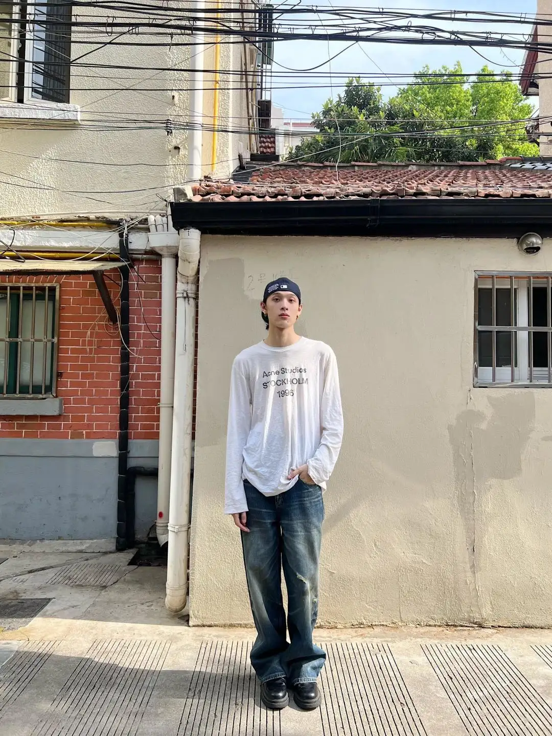 1996 Logo Print Slub Cotton Long-Sleeve T-Shirt D13025006 — view 115