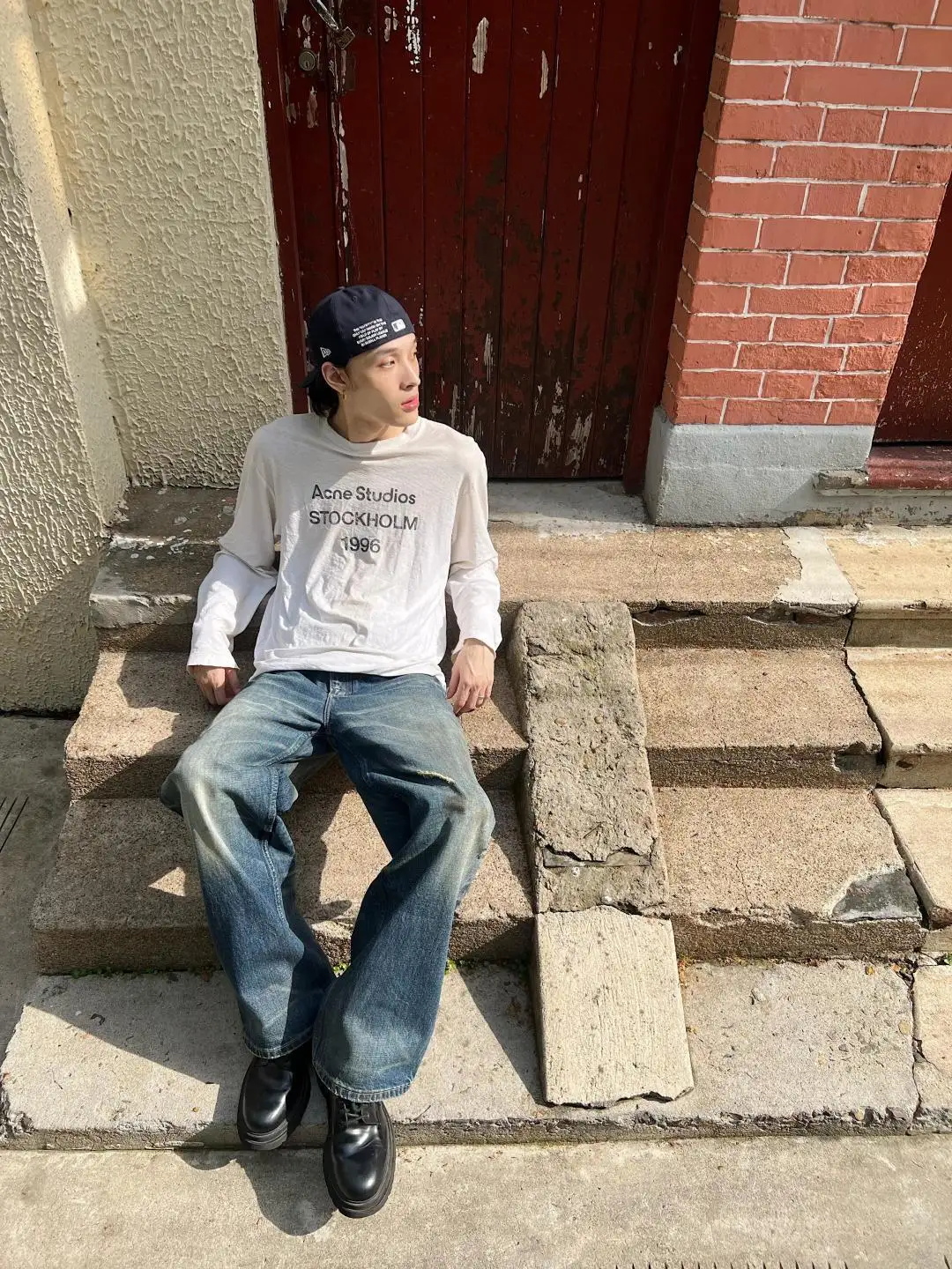 1996 Logo Print Slub Cotton Long-Sleeve T-Shirt D13025006 — view 116