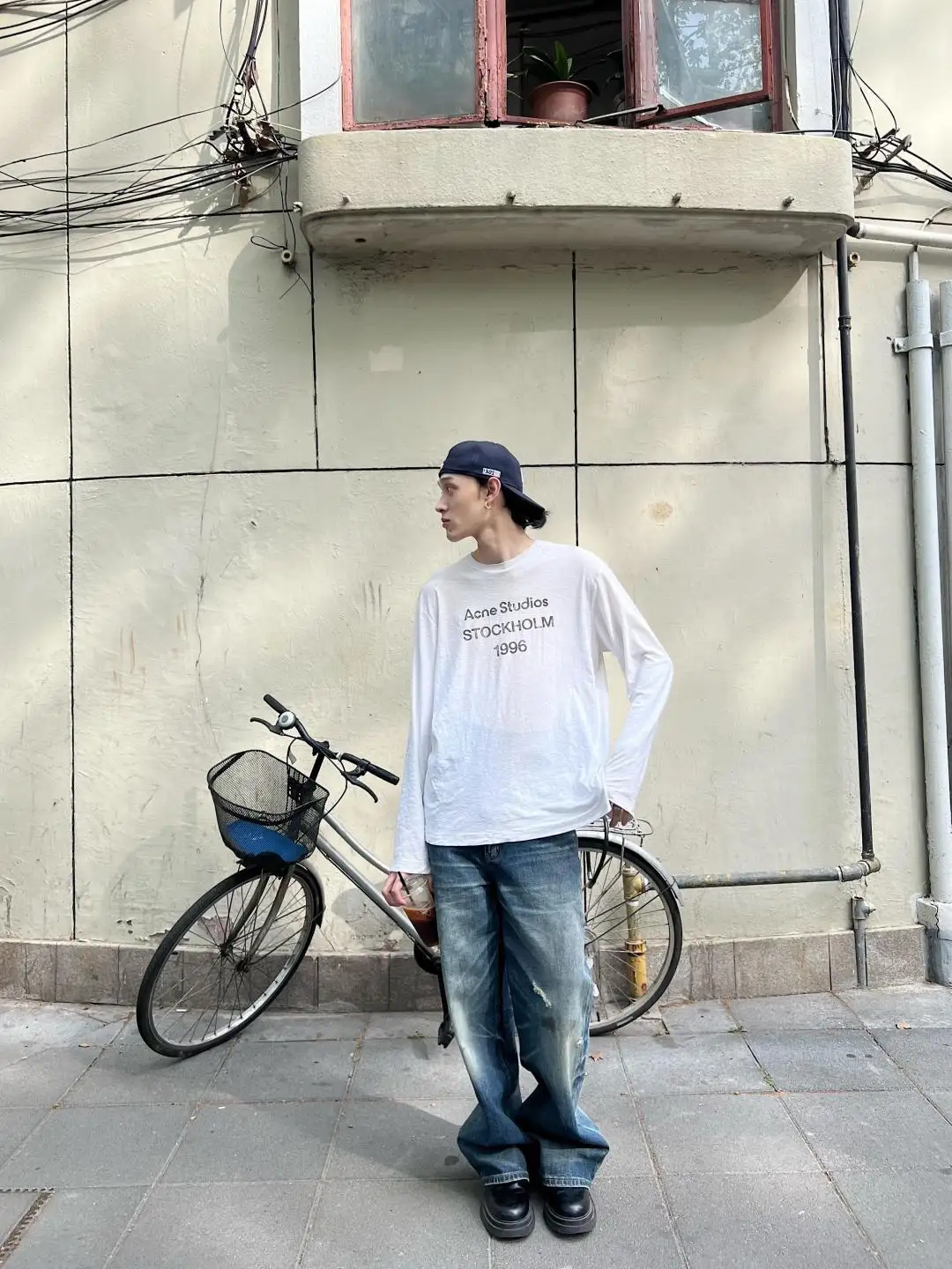 1996 Logo Print Slub Cotton Long-Sleeve T-Shirt D13025006 — view 118