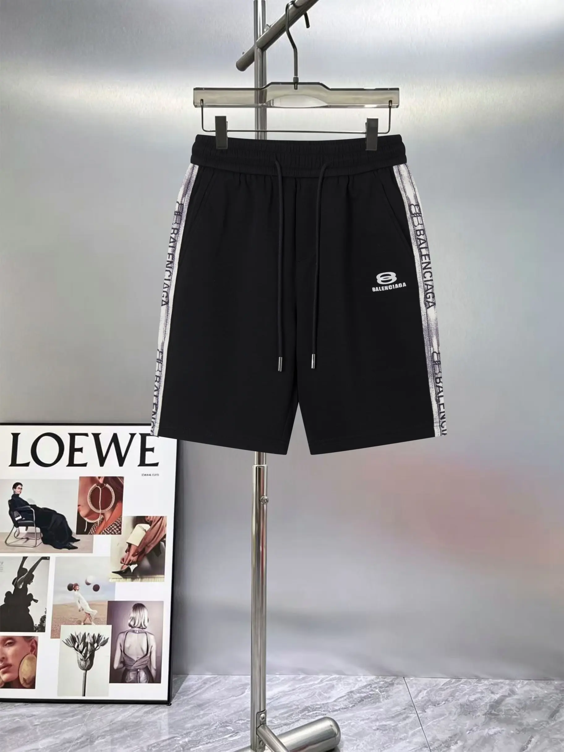 Logo-Print Webbing-Trimmed Cotton Shorts D14011427