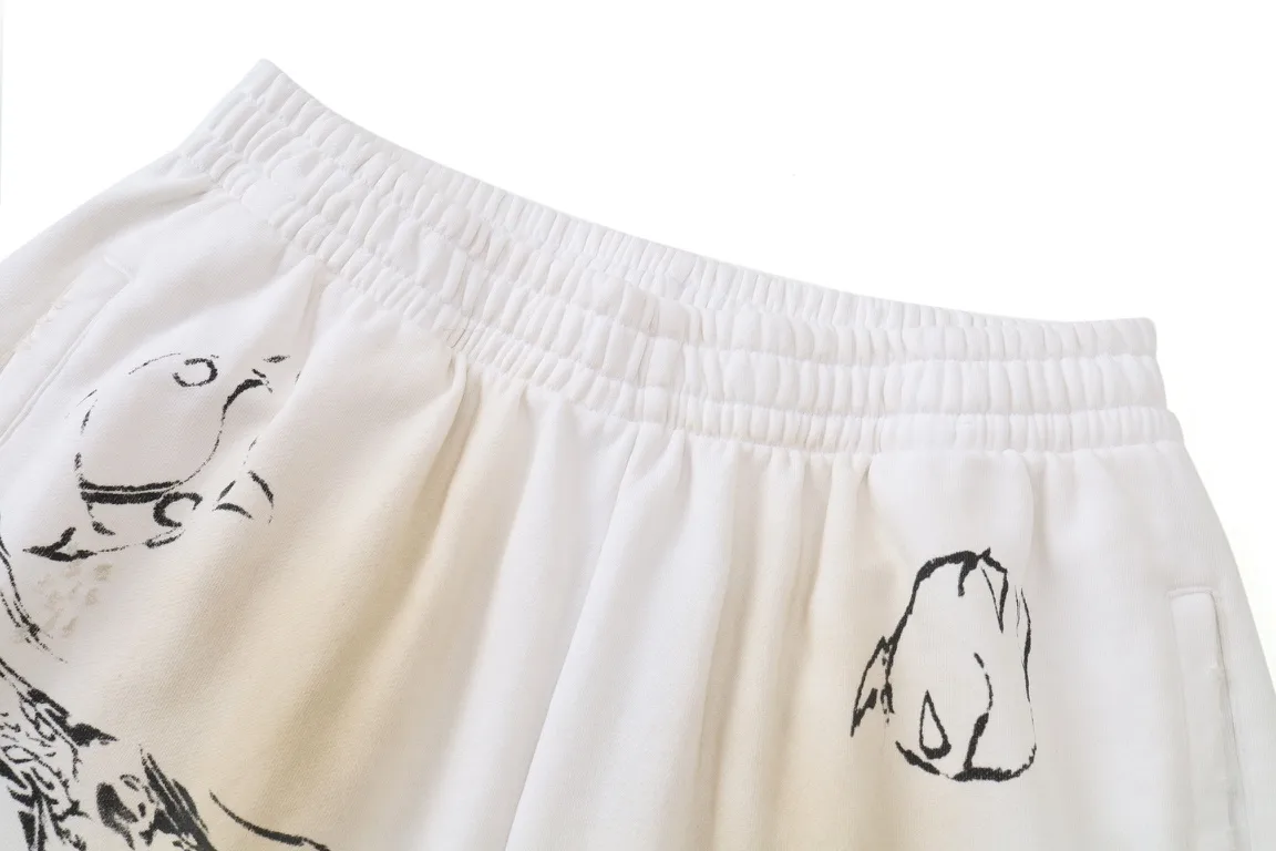 Graffiti Print Distressed Sweatpants D29913001 — view 8