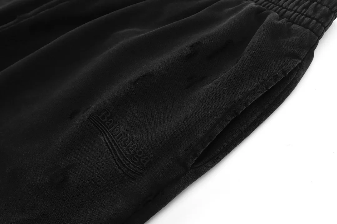 Distressed Logo-Embroidered Cotton-Blend Sweatpants D32513003 — view 4