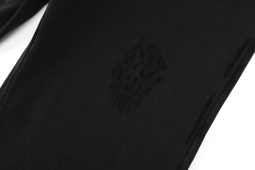 Distressed Logo-Embroidered Cotton-Blend Sweatpants D32513003 — view 5