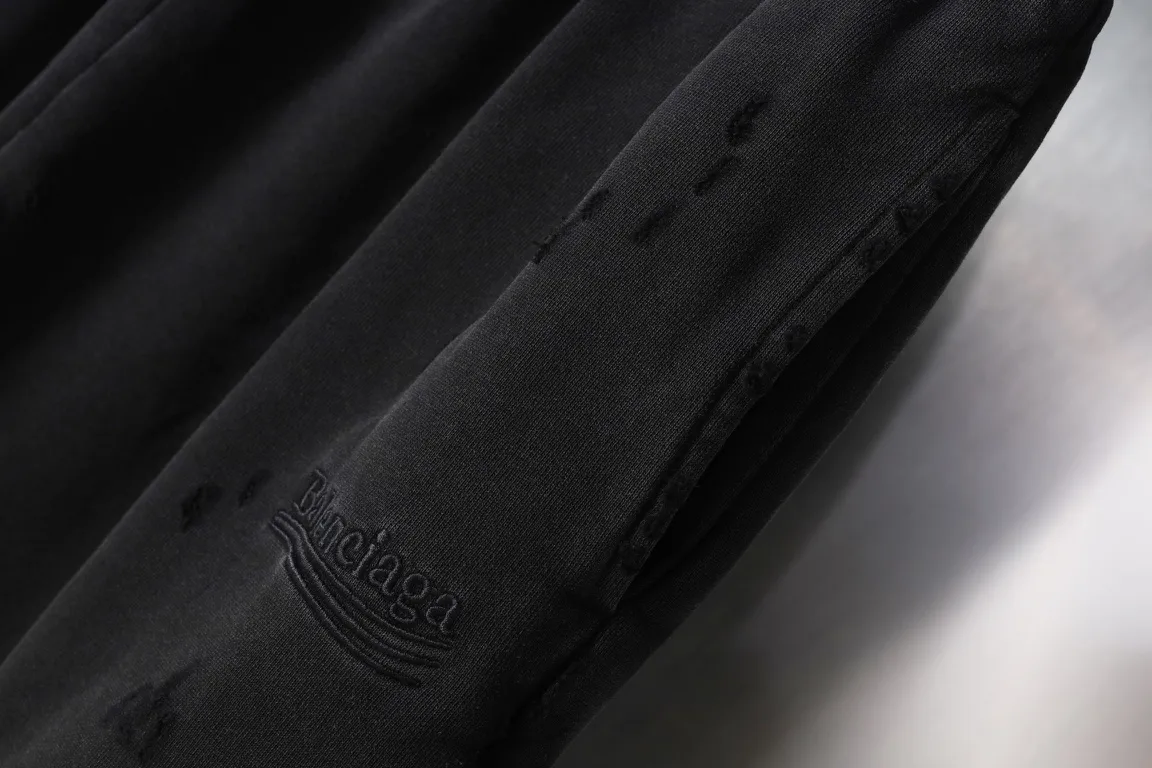 Distressed Logo-Embroidered Cotton-Jersey Sweatpants D32513002 — view 3