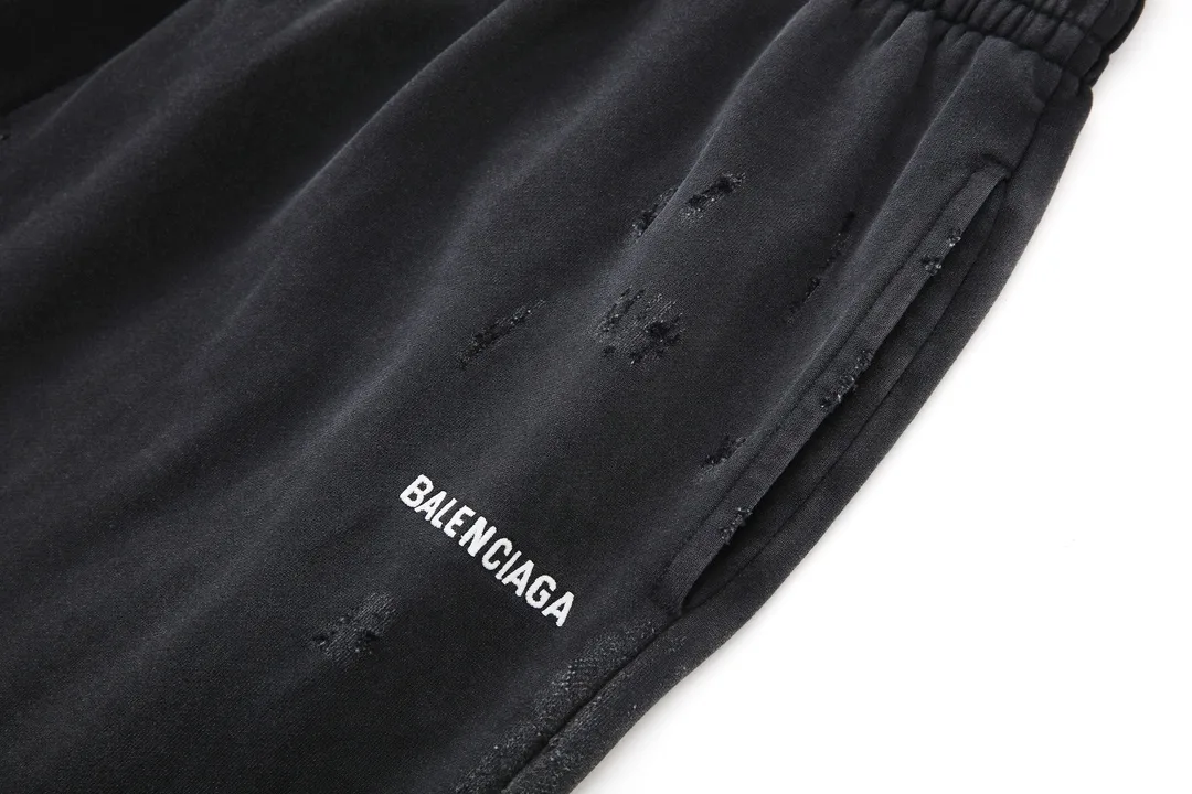 Distressed Logo-Embroidered Cotton-Blend Sweatpants D32512995 — view 4