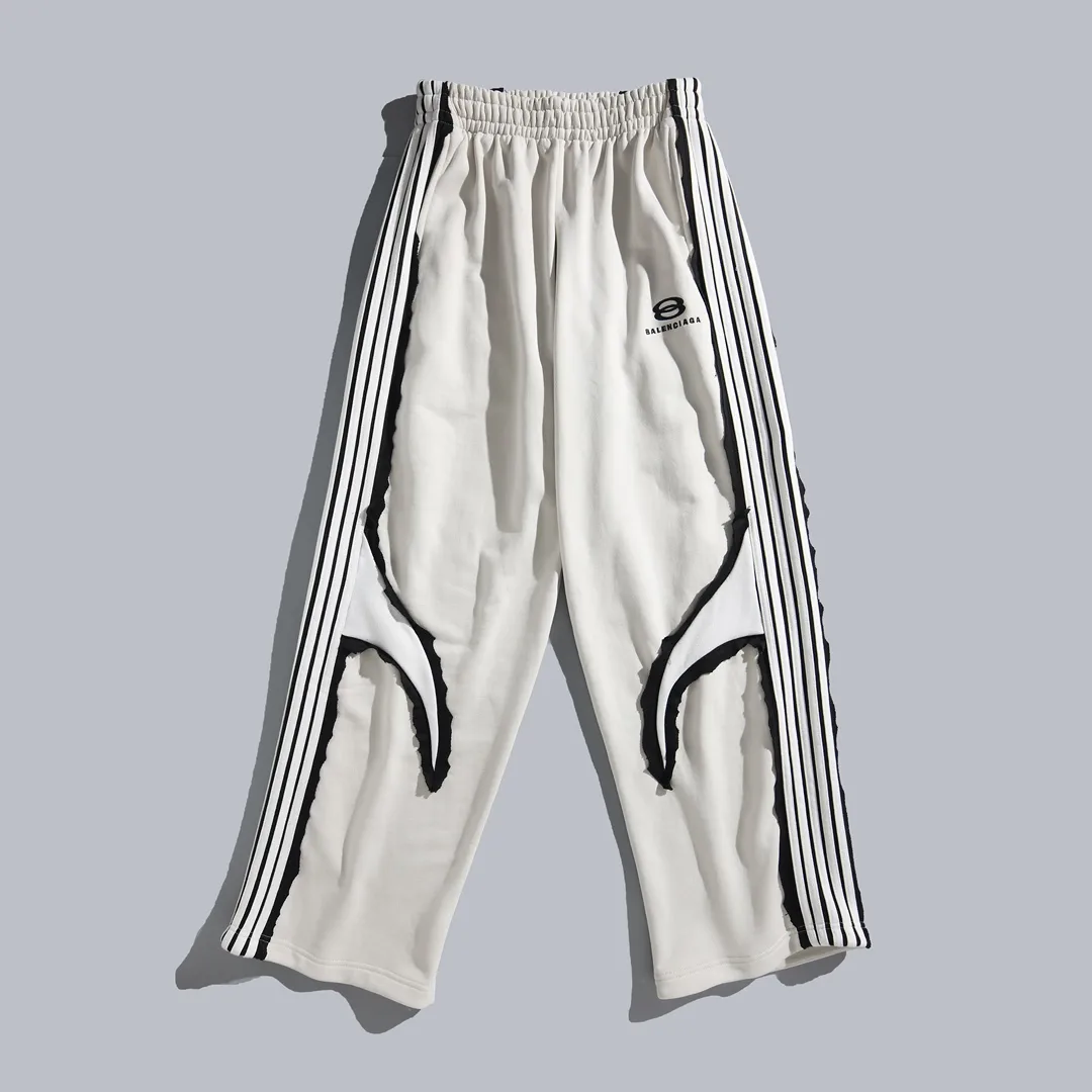 Embroidered Logo Striped Cotton Sweatpants D33912952