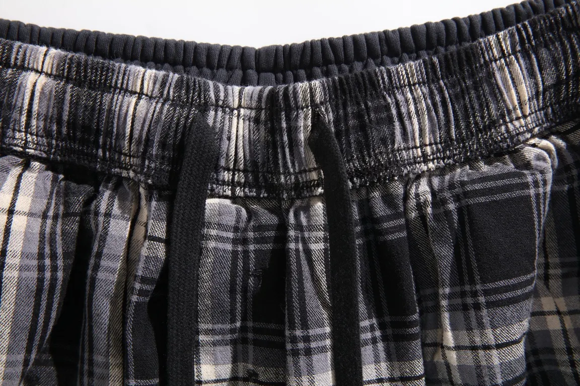 Distressed Plaid Wide-Leg Trousers D25920095 — view 7