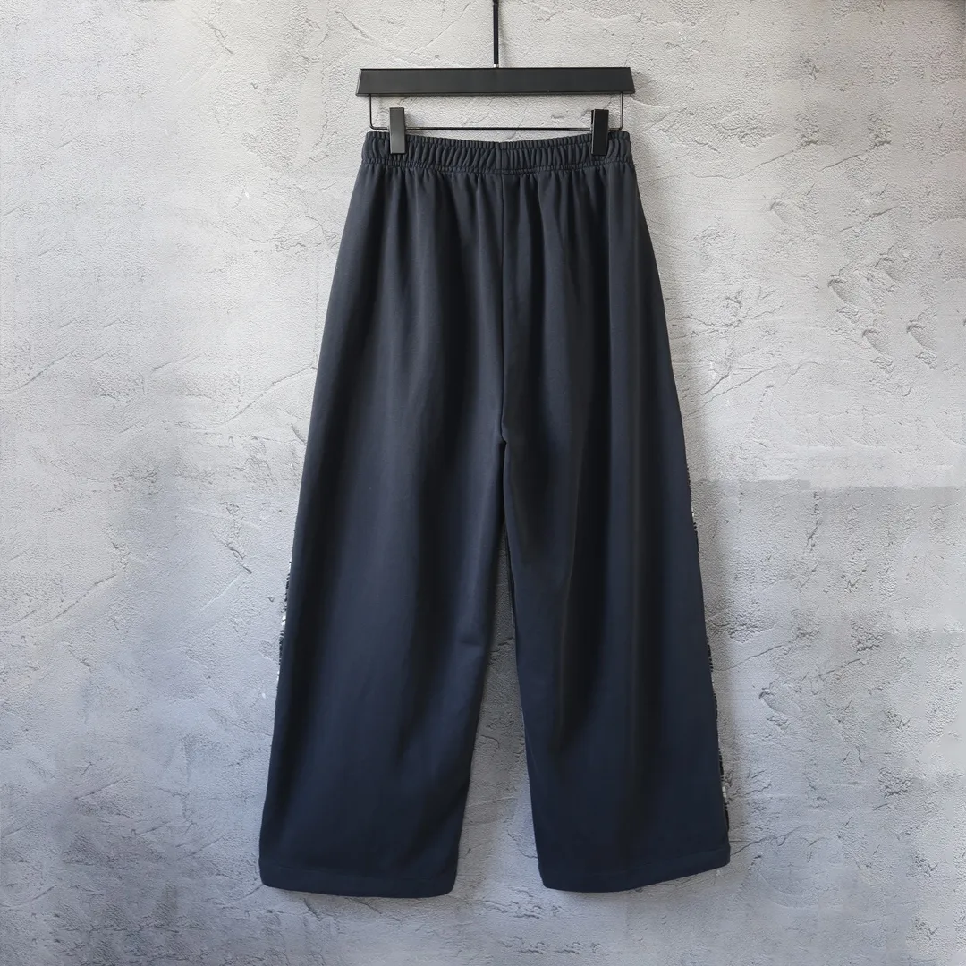Distressed Plaid Wide-Leg Trousers D25920095 — view 11