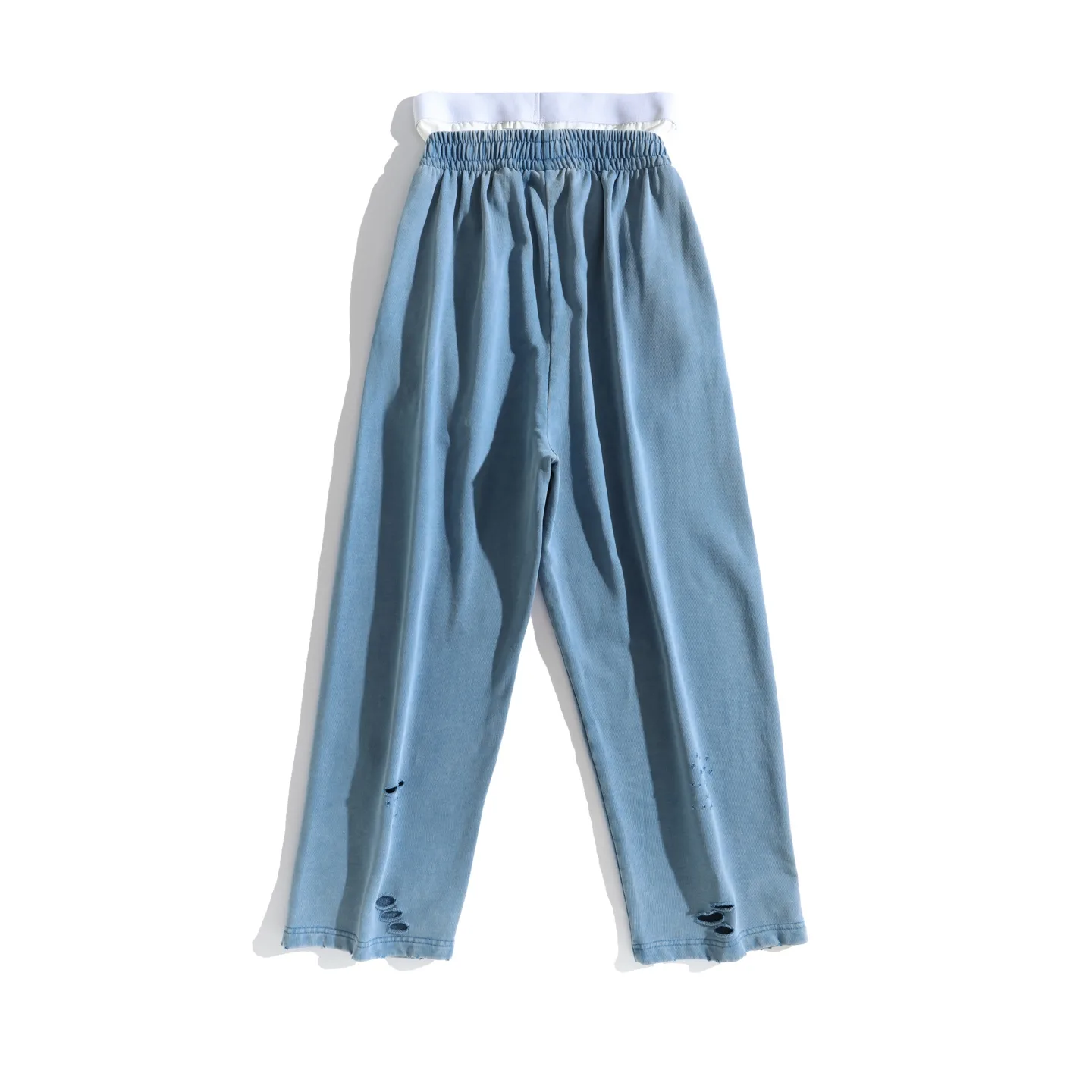 Trompe L'oeil Layered Waistband Distressed Sweats D25920072 — view 11