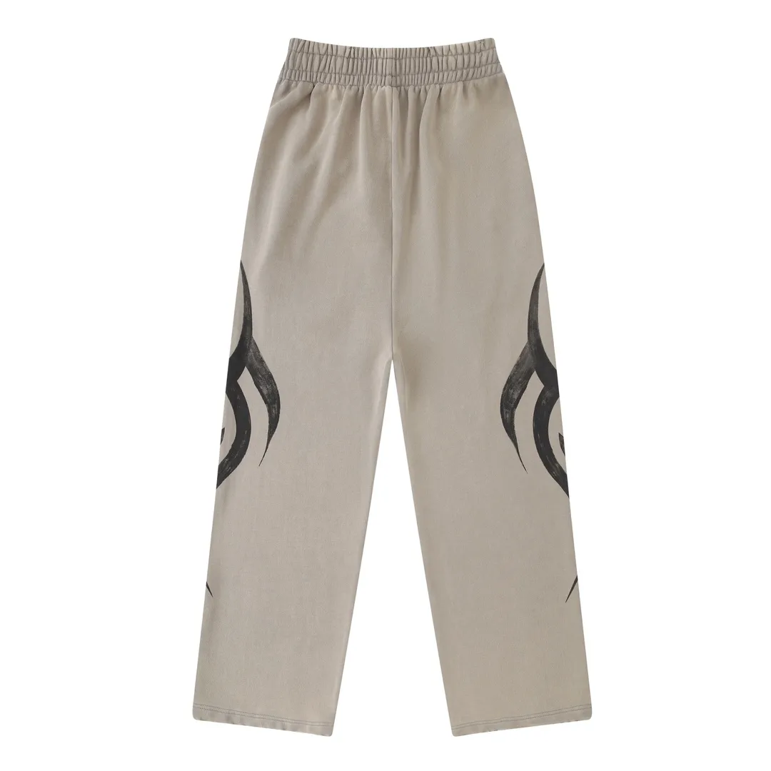 Distressed Graffiti Print Sweatpants D30912999 — view 2