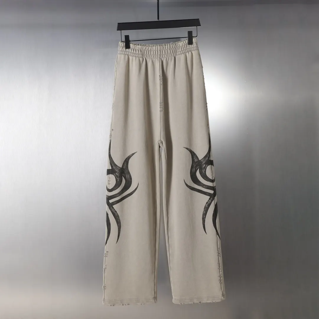 Hand-Painted Distressed Graphic Sweatpants D30912998