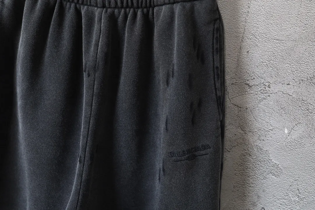 Distressed Logo-Embroidered Cotton-Jersey Sweats D30920085 — view 6