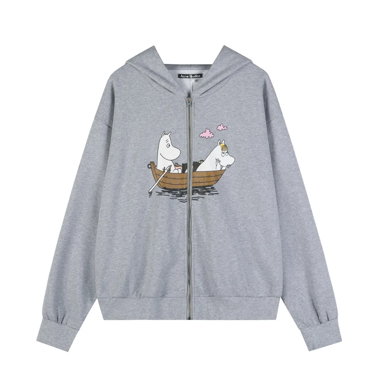 Graphic Print Zip-Up Hoodie D14015910