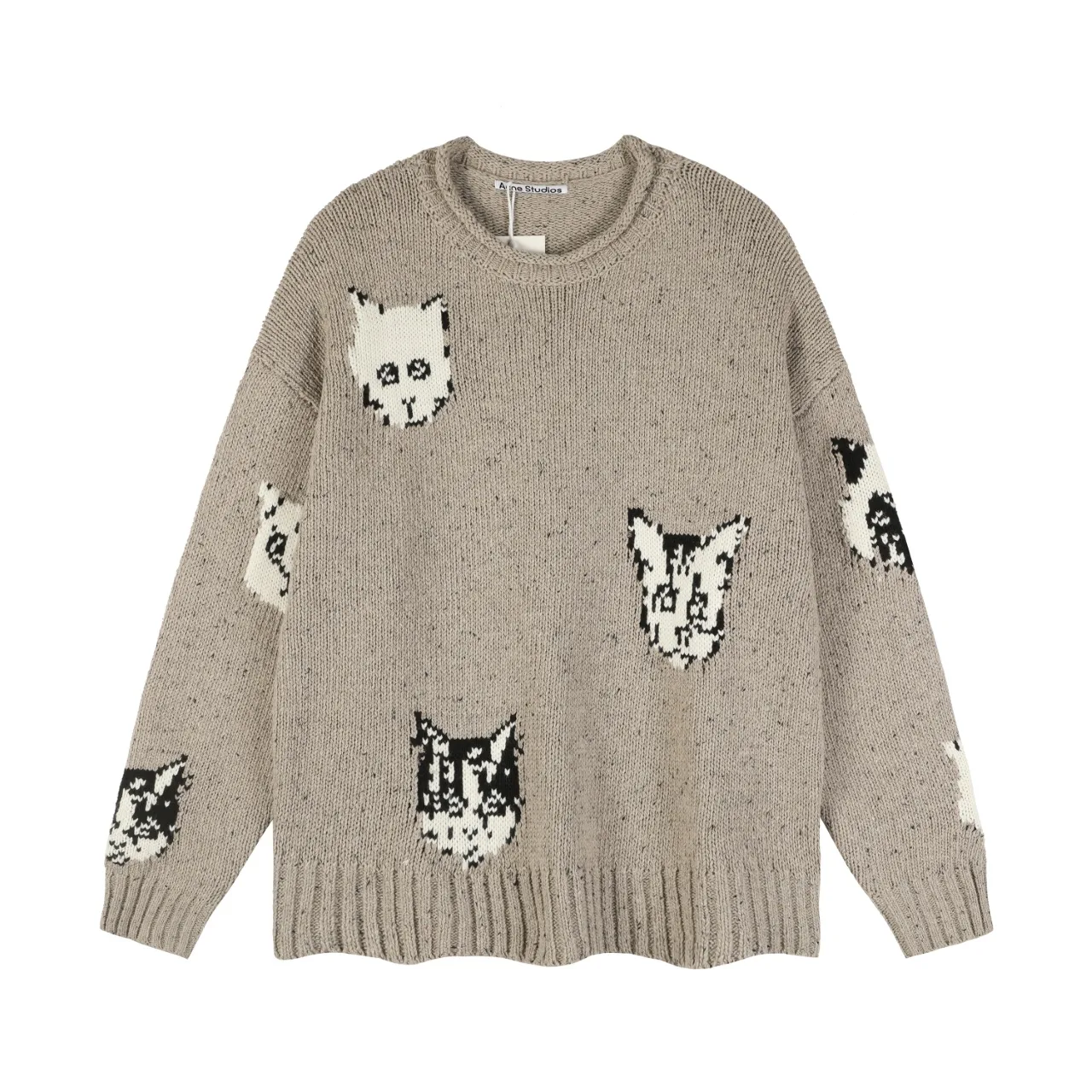 Cat-Intarsia Wool-Blend Crew-Neck Sweater D11015908