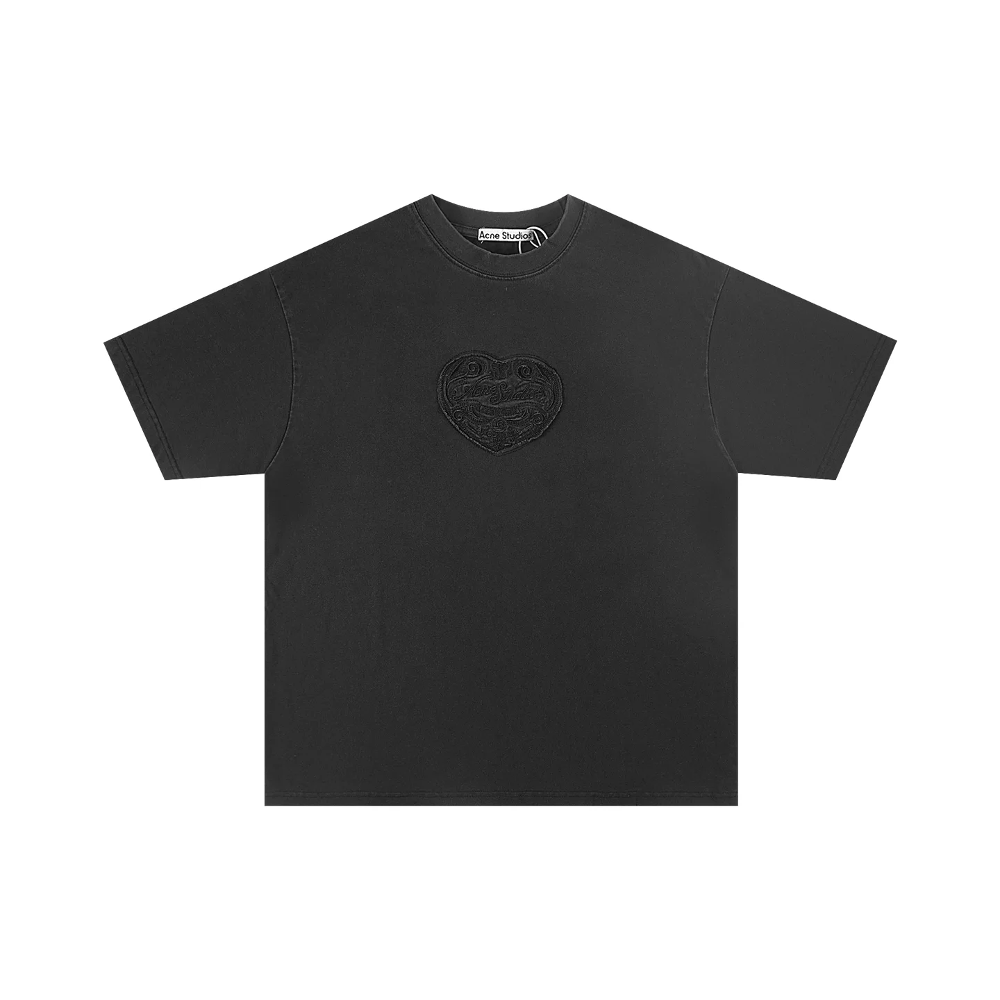 Heart Embroidery Oversized Cotton T-Shirt D10011813 — view 2