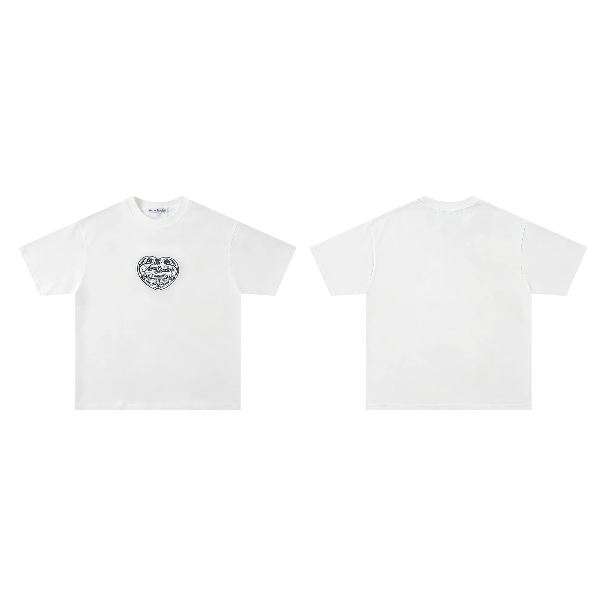 Heart Embroidery Oversized Cotton T-Shirt D10011811