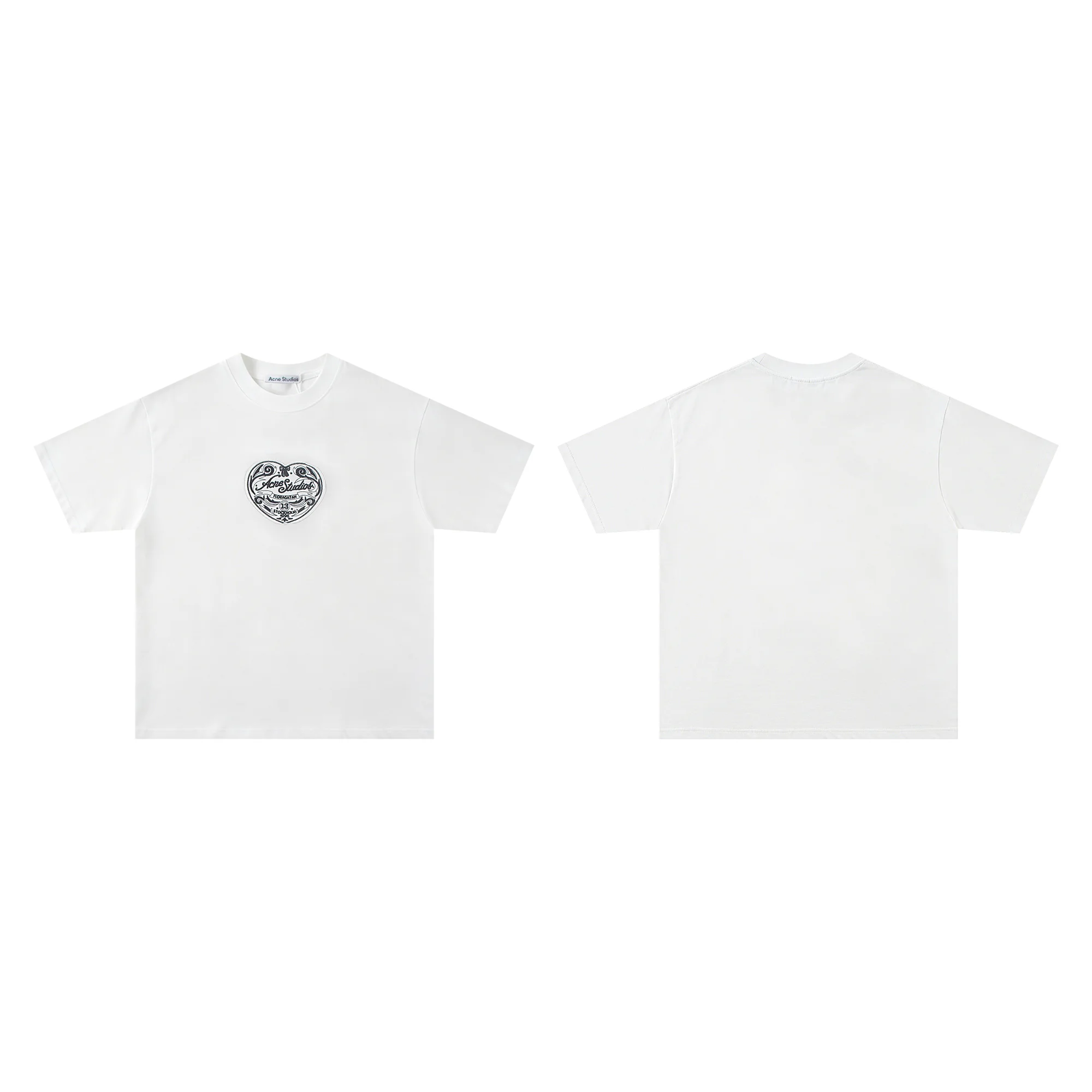 Heart Embroidery Oversized Cotton T-Shirt D10011811
