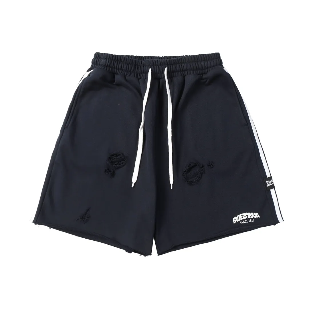Distressed Logo-Print Cotton-Jersey Shorts D19013251