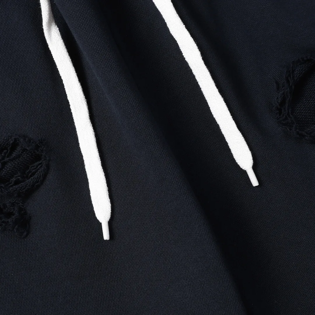 Distressed Logo-Print Cotton-Jersey Shorts D19013251 — view 4