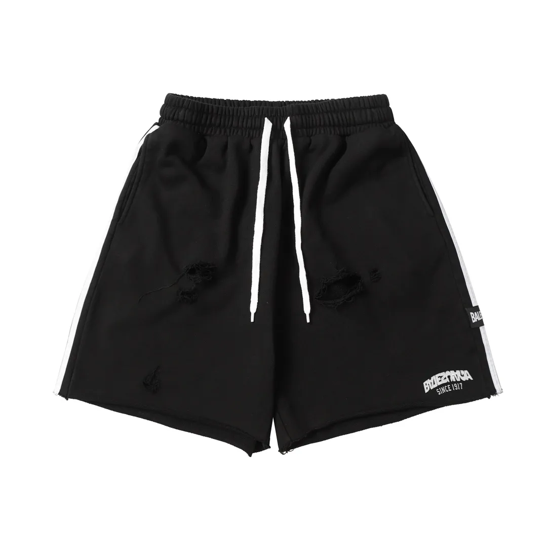 Distressed Logo-Print Cotton-Jersey Shorts D19013253