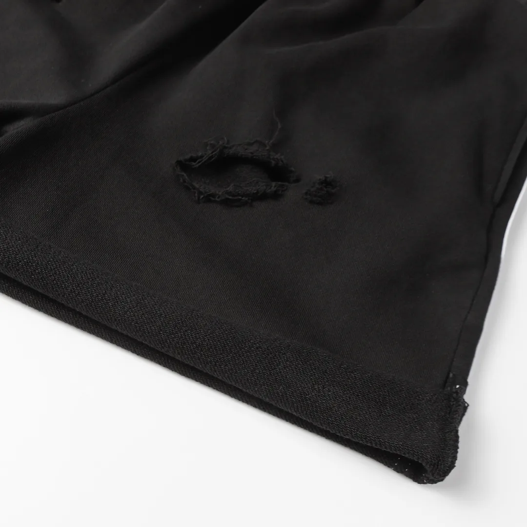Distressed Logo-Print Cotton-Jersey Shorts D19013253 — view 6