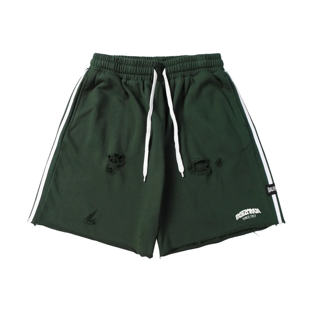 Distressed Logo-Print Cotton-Jersey Shorts D19013252