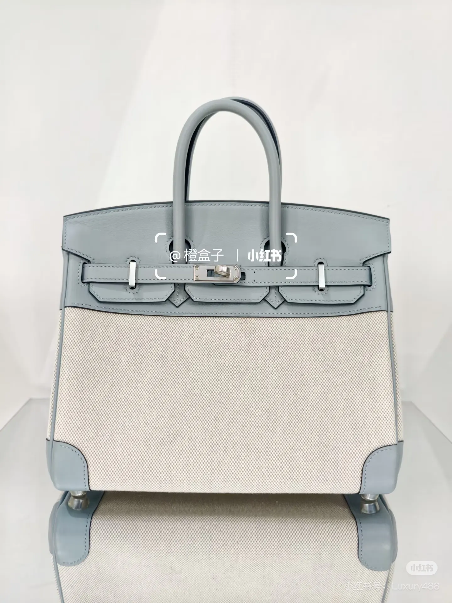 Color-Block Canvas & Leather Top-Handle Bag D59018548 — view 5