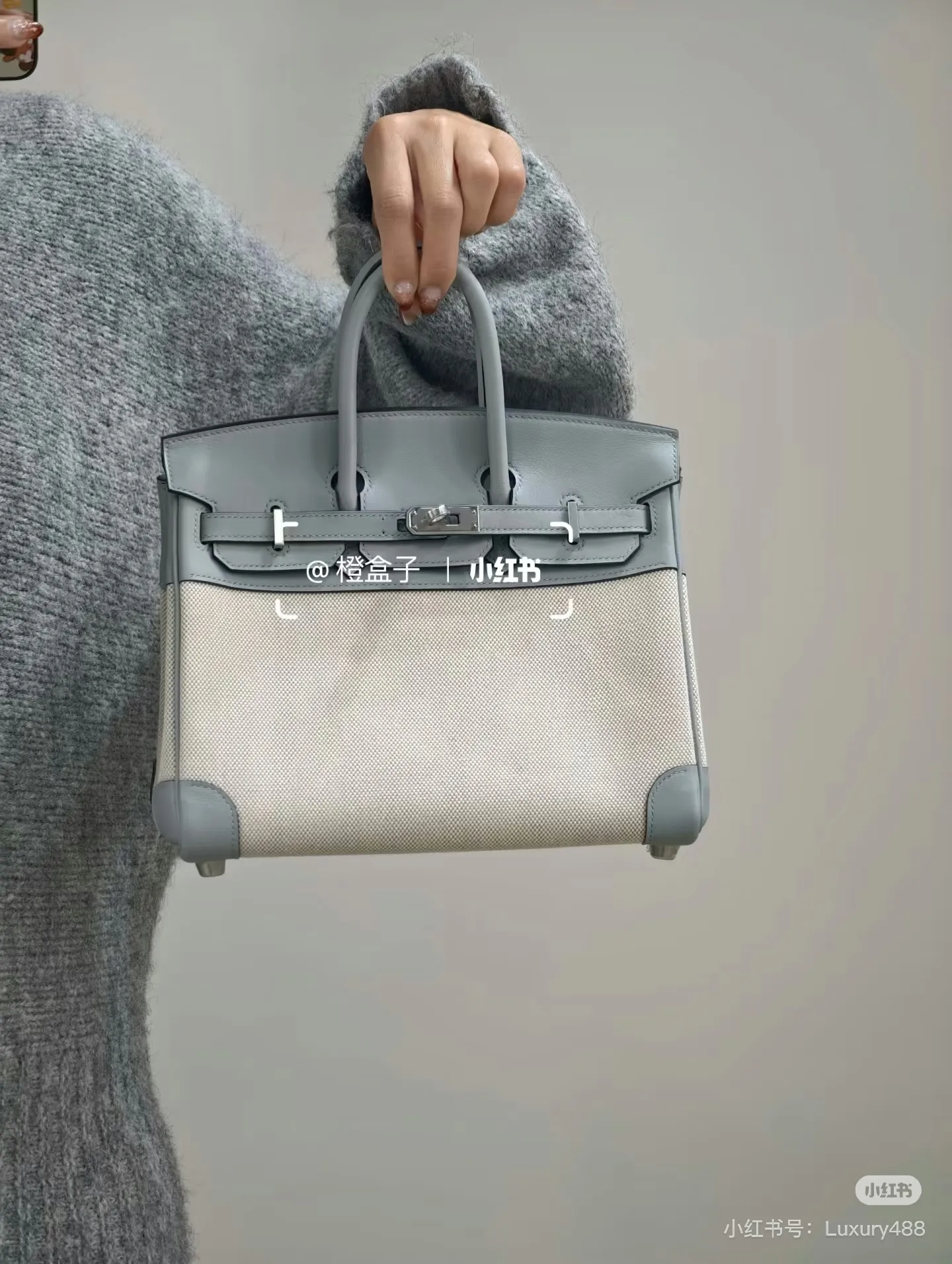 Color-Block Canvas & Leather Top-Handle Bag D59018548 — view 6