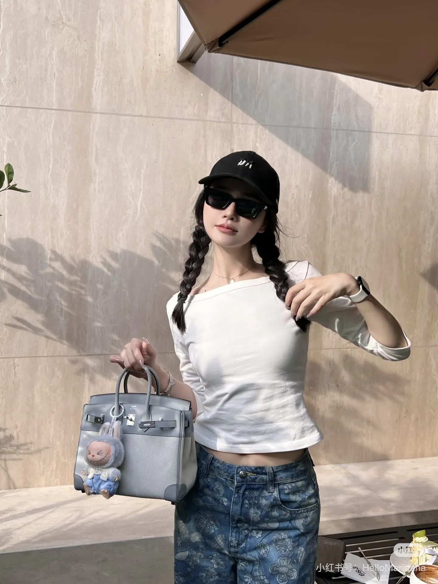 Color-Block Canvas & Leather Top-Handle Bag D59018548 — view 8