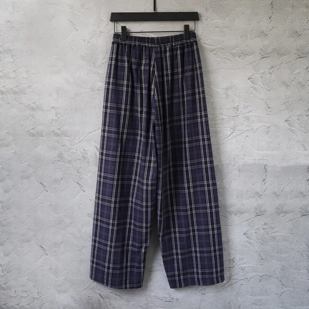 Plaid Embroidered Wide-Leg Trousers D24912959 — view 2
