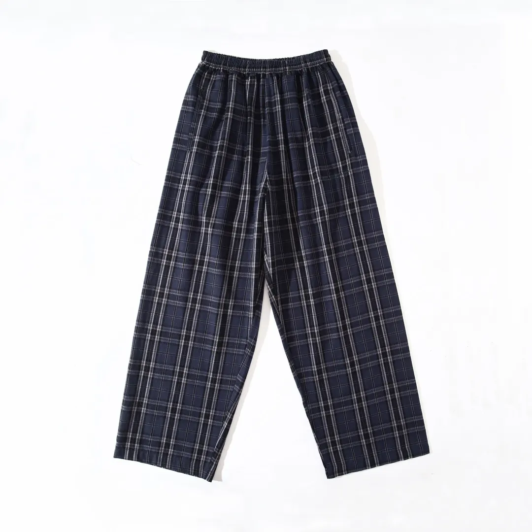 Plaid Breathable Straight-Leg Trousers D24912960