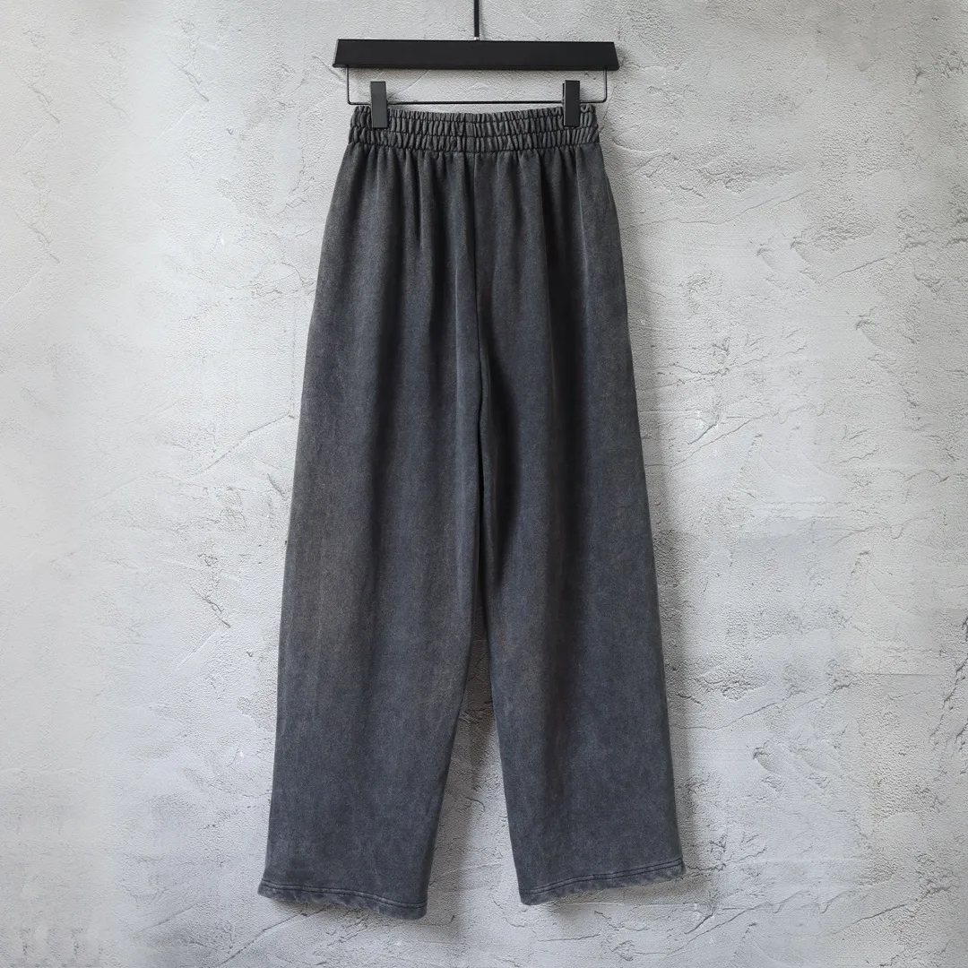 Embroidered Crest Faded Cotton Sweatpants D30912949 — view 2