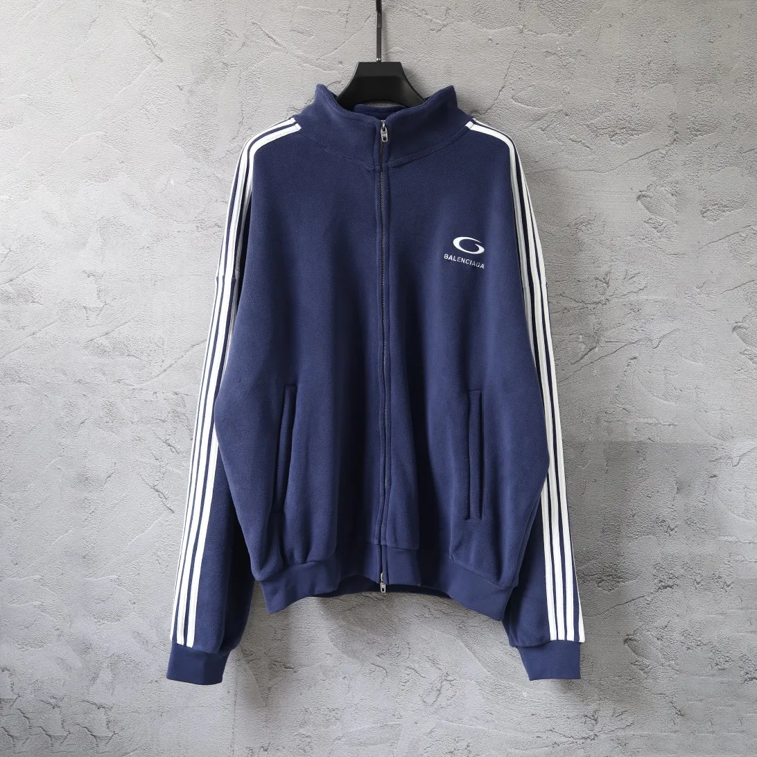 Embroidered Fleece Zip-Up Track Jacket D30920083