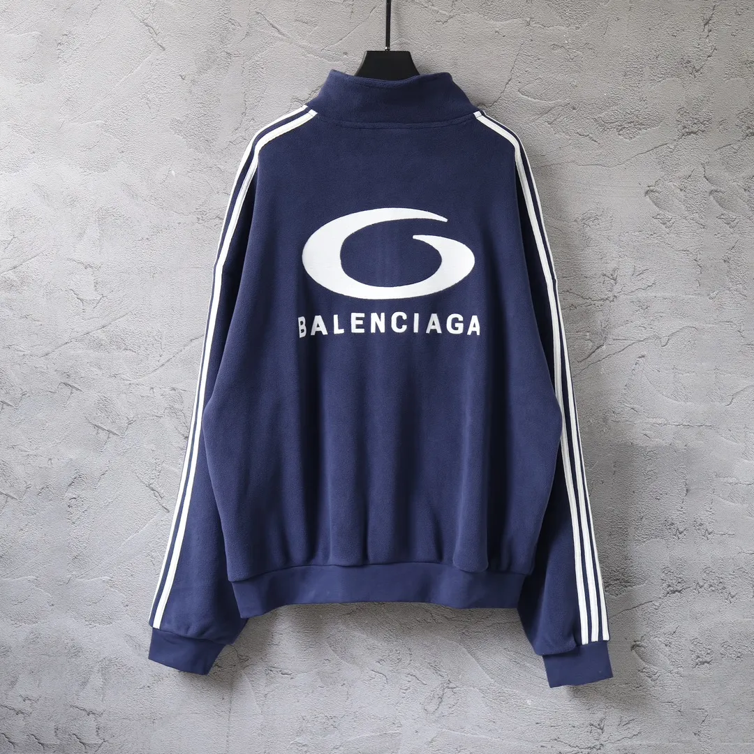 Embroidered Fleece Zip-Up Track Jacket D30920083 — view 2