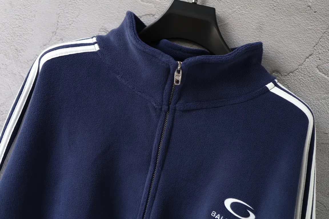 Embroidered Fleece Zip-Up Track Jacket D30920083 — view 6