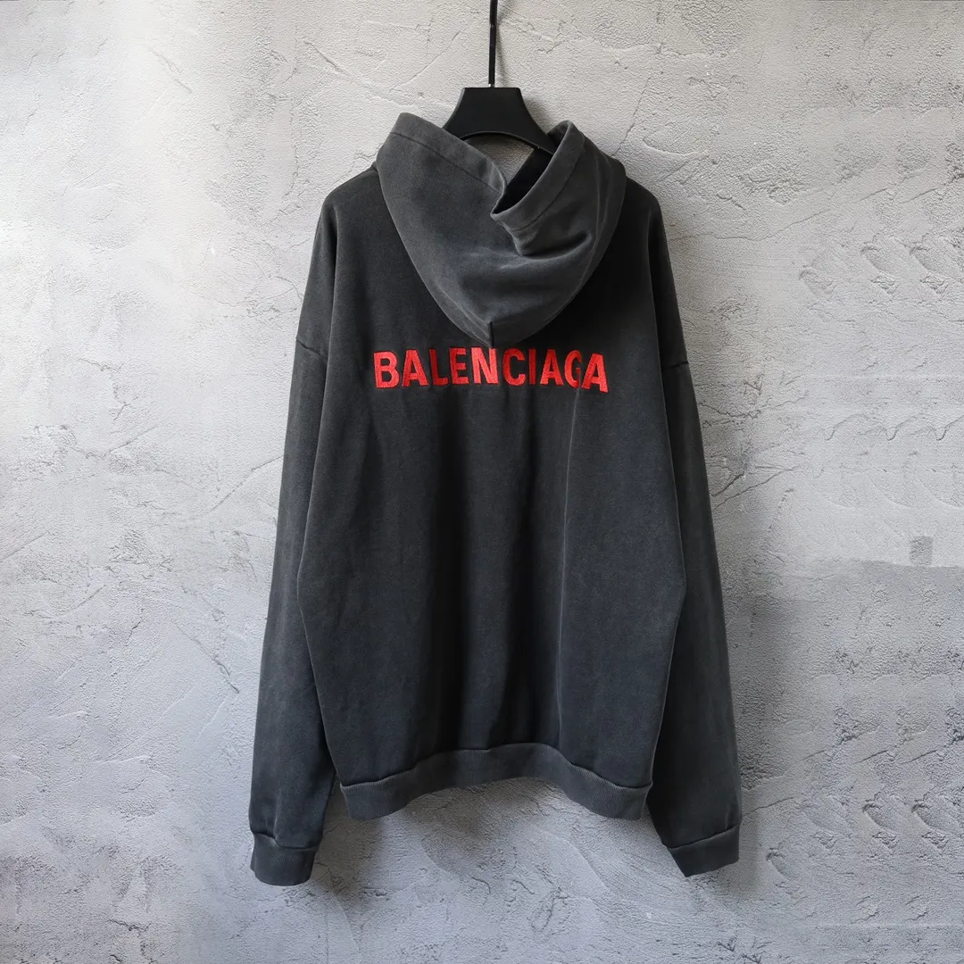Logo Embroidered Washed Cotton Hoodie D30922637 — view 2