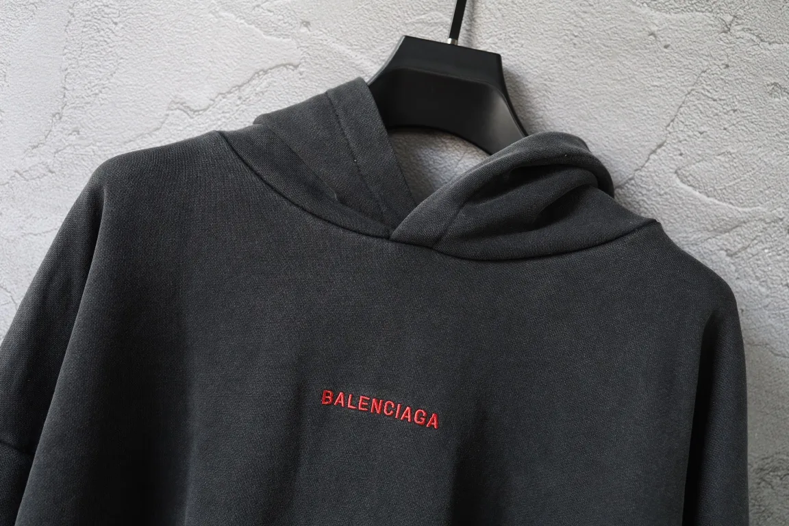 Logo Embroidered Washed Cotton Hoodie D30922637 — view 3