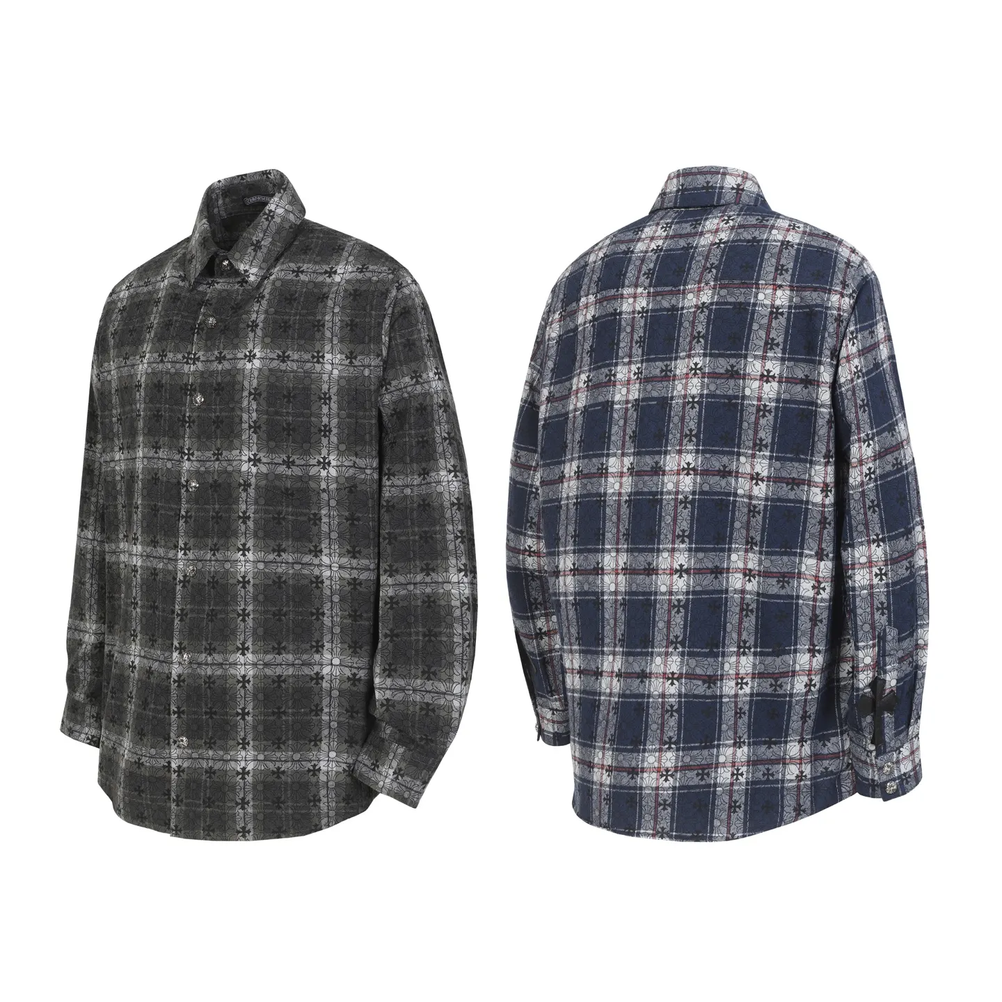 Logo-Jacquard Plaid Flannel Shirt D15013925