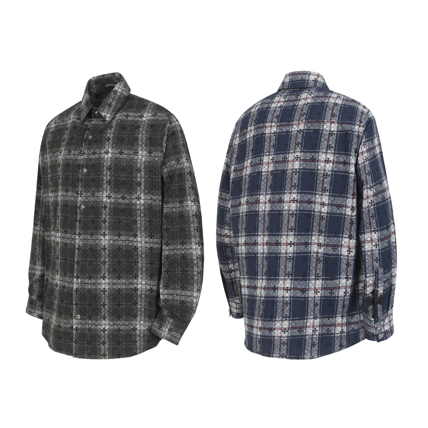 Logo-Jacquard Plaid Flannel Shirt D15013925