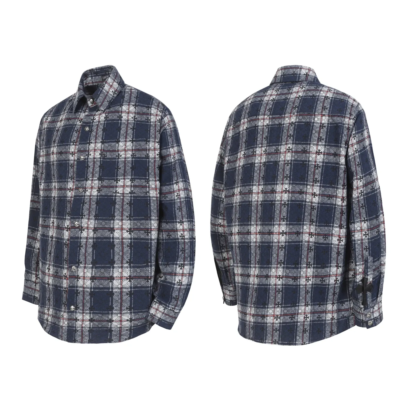 Logo-Jacquard Plaid Flannel Shirt D15013925 — view 2