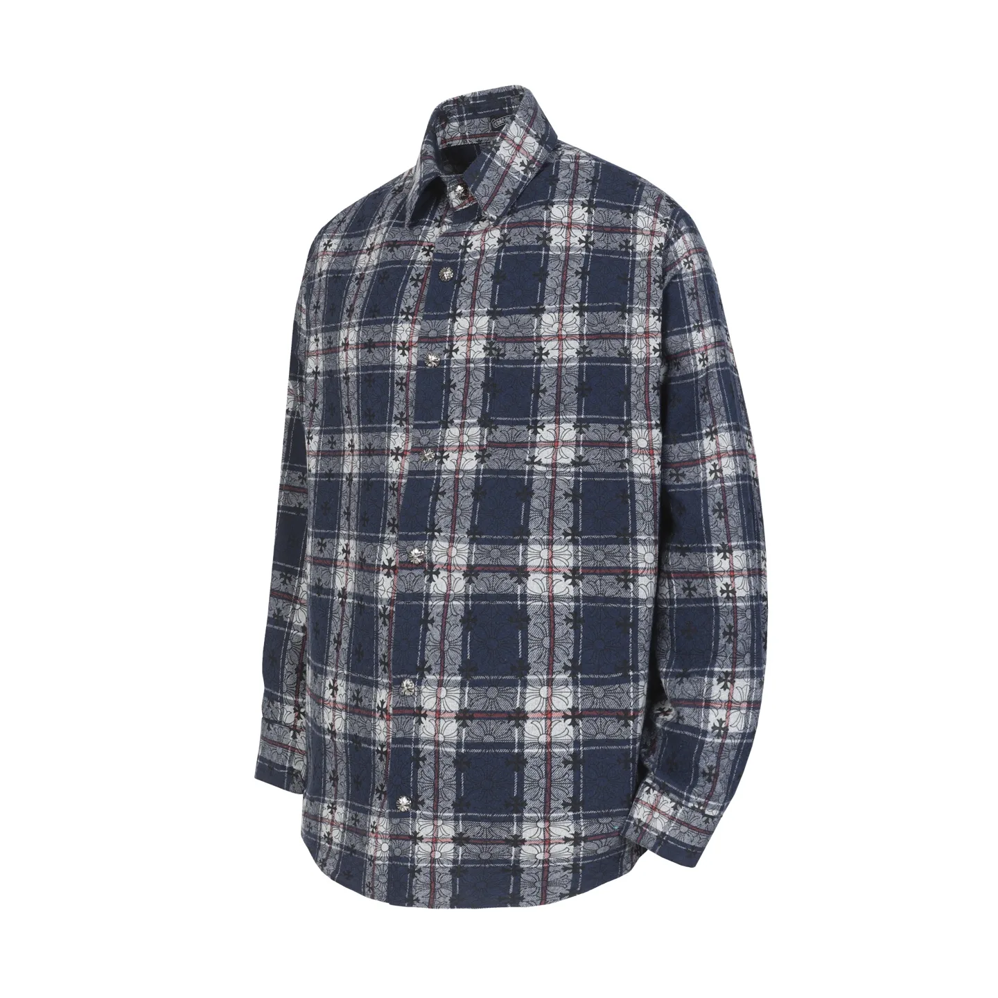 Logo-Jacquard Plaid Flannel Shirt D15013925 — view 3