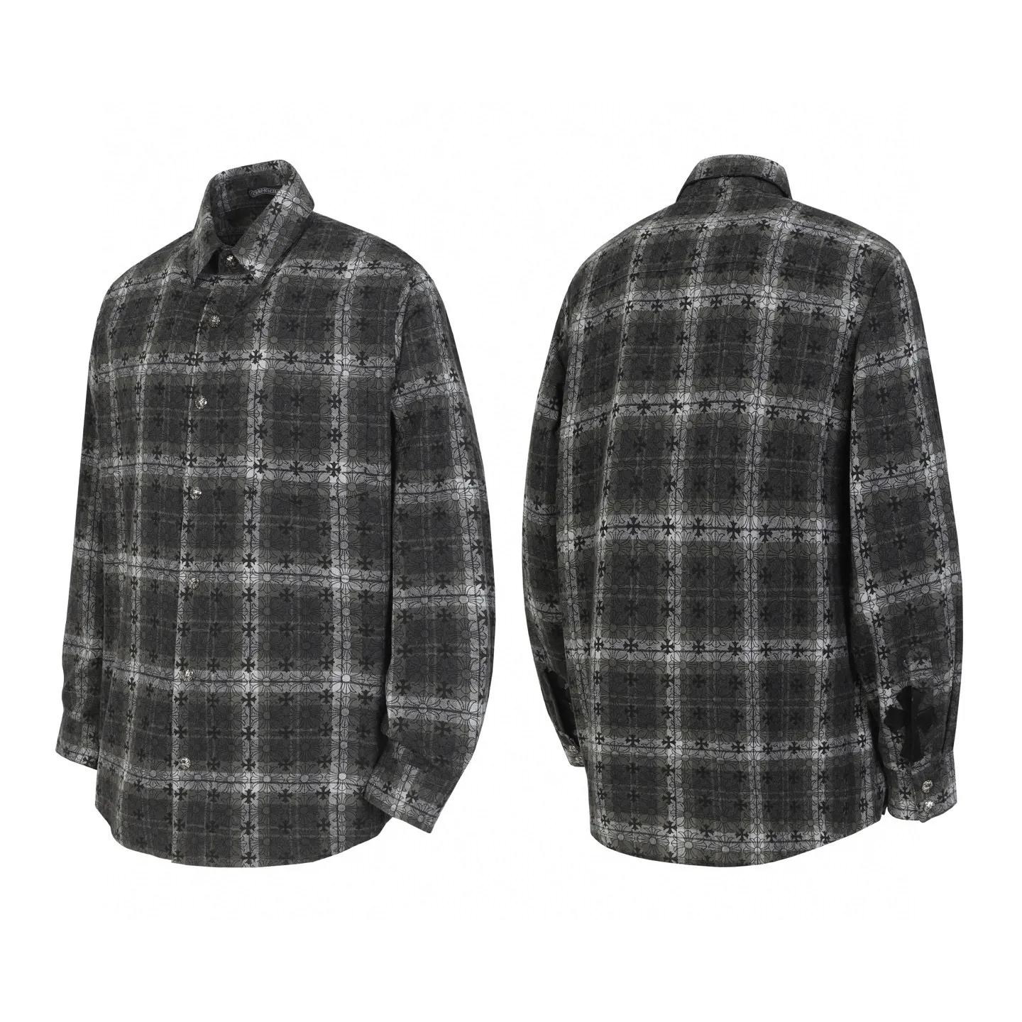 Logo-Jacquard Plaid Flannel Shirt D15013925 — view 5