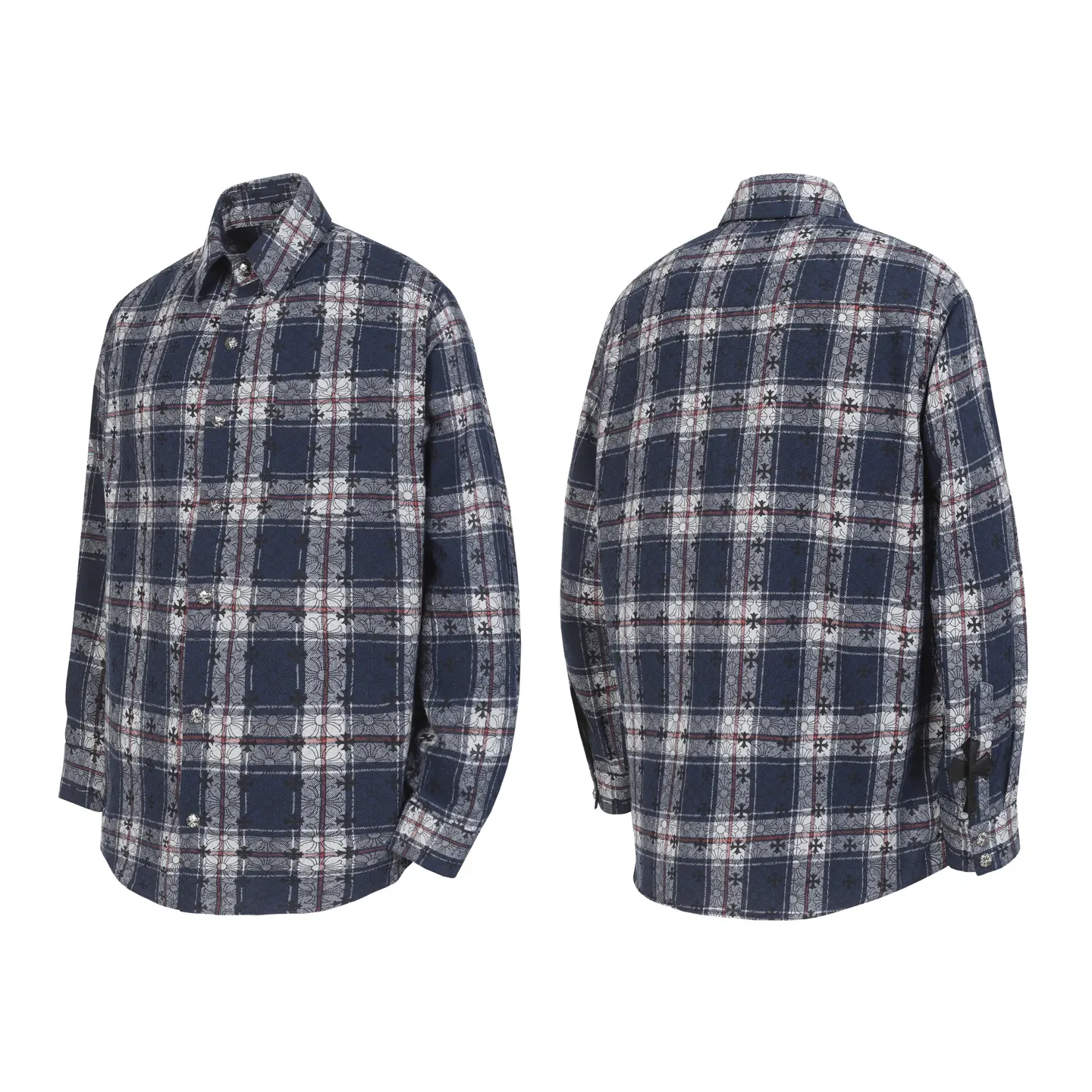 Logo-Jacquard Plaid Flannel Shirt D15013923