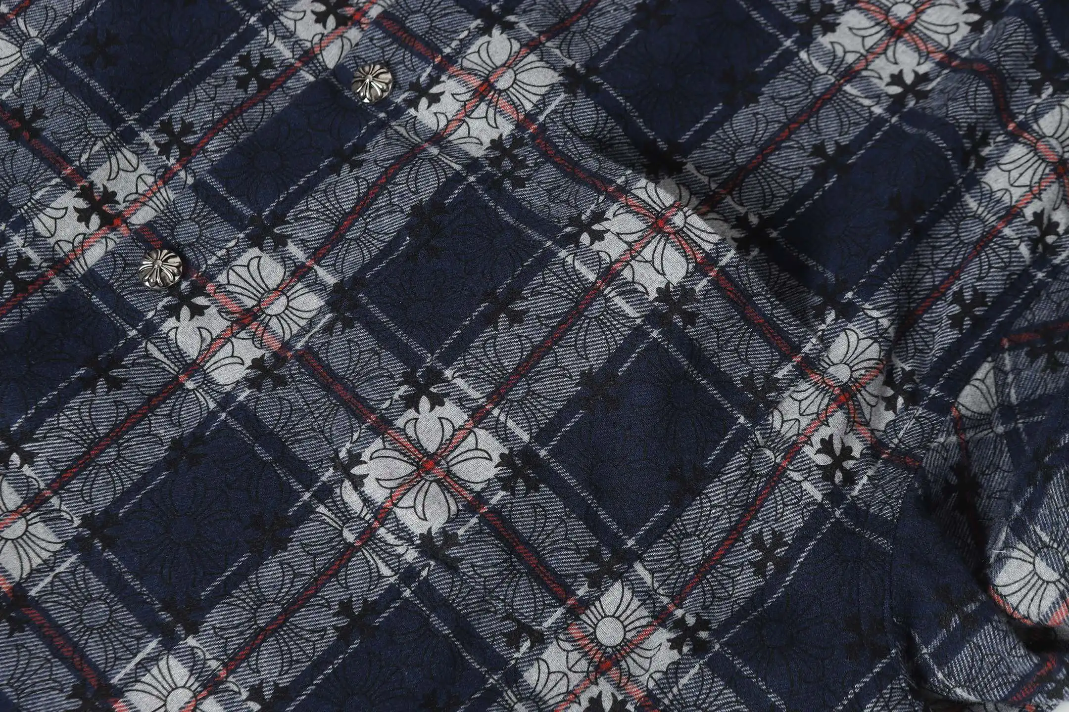 Logo-Jacquard Plaid Flannel Shirt D15013923 — view 8